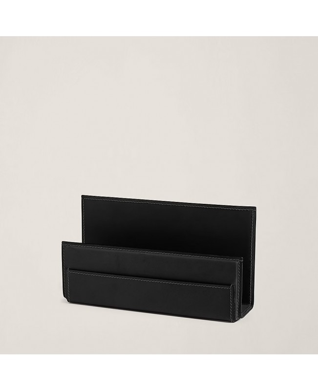 Ralph Lauren - Brennan Black Leather Letter Rack