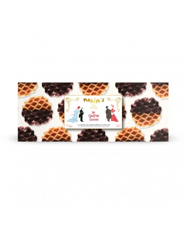 Maxim's de Paris Box With 12 Butter Waffles With Chocolate 110g