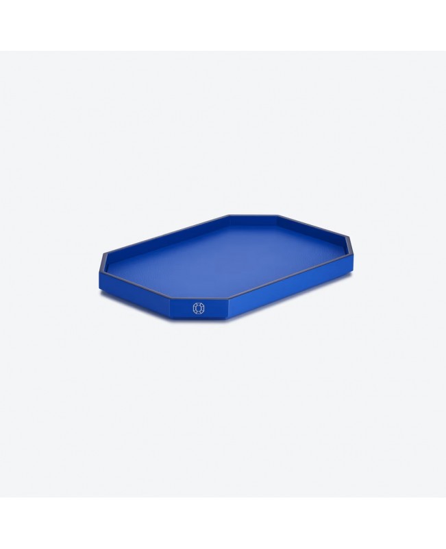 Baccarat - Octagone Lacquer Tray 330  - Blue