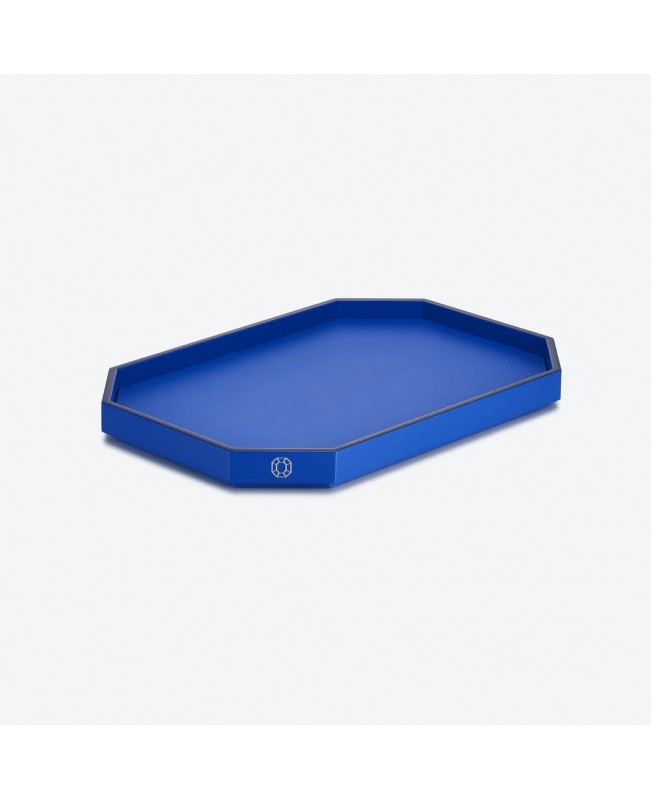 Baccarat - Octagone Lacquer Tray 460  - Blue