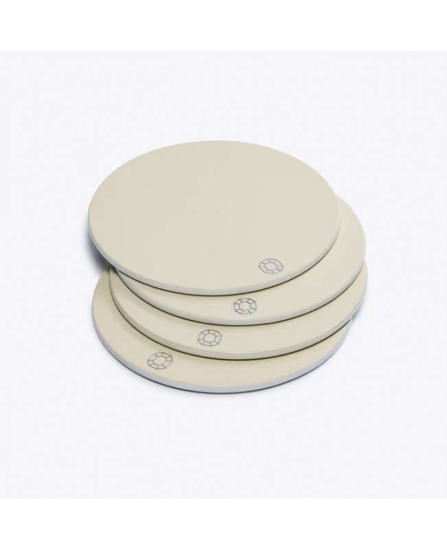 Baccarat - Octagone Lacquer Coasters S/4 - Ivory