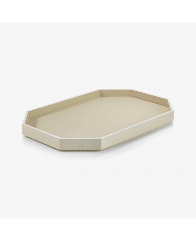 Baccarat - Octogone Lacquer Tray 600 - Ivory