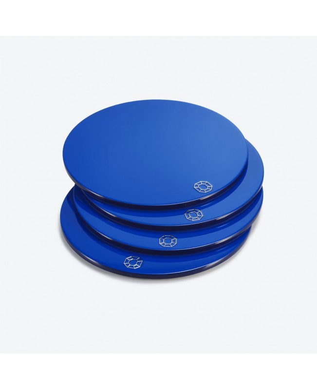 Baccarat - Octagone Lacquer Coasters S/4 - Blue