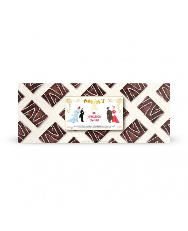 MAXIM'S DE PARIS - 16 SPECULOOS MILK CHOCOLATE BISCUITS