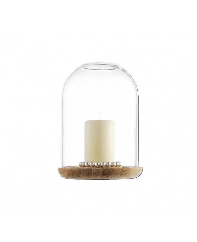 Christofle - Perles  Silver-Plated and Walnut Hurricane