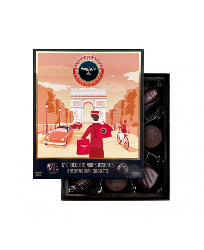 Maxim's de Paris - Exclusive assortment - 12 dark chocolates