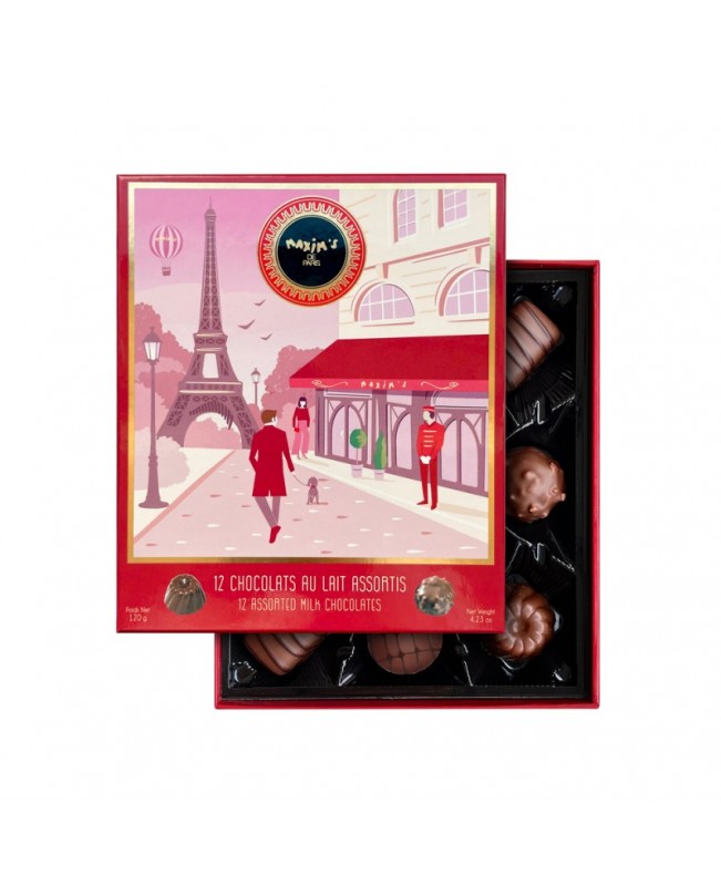 Maxim's De Paris - Exclusive assortment - 12 milk chocolates