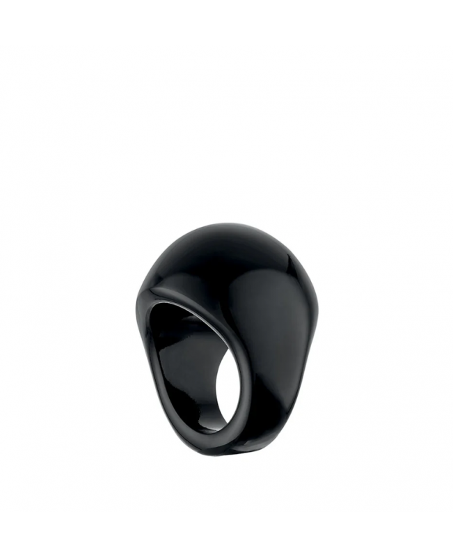 Lalique Jewelry - Cabouchon Ring Black Crystal