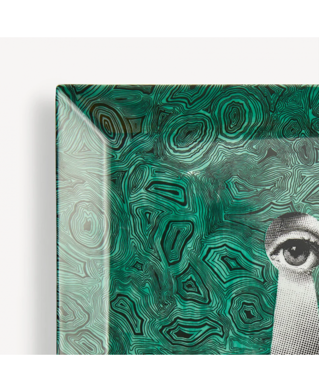 Fornasetti - Serratura su Malachite square tray
