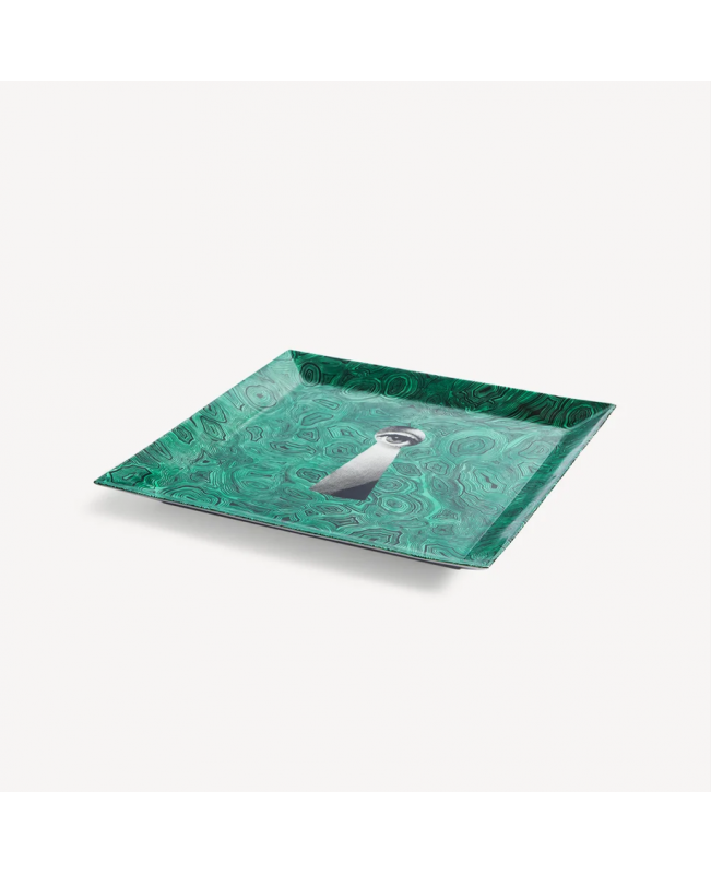 Fornasetti - Serratura su Malachite square tray