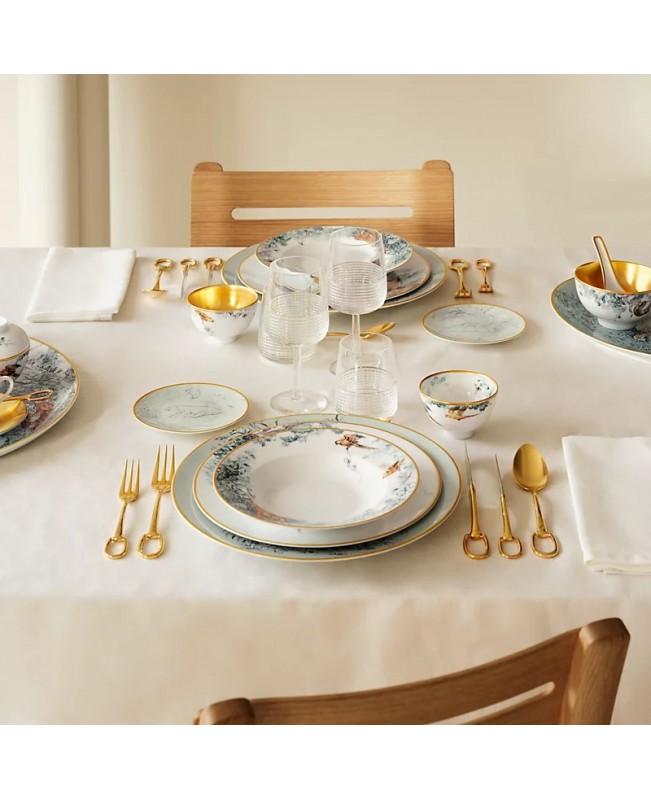 Hermes - Carnets d'Equateur Breakfast Cup & Saucer S/2