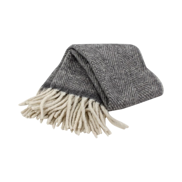 WNR - Mohair Blanket - Dark Grey Heringb...