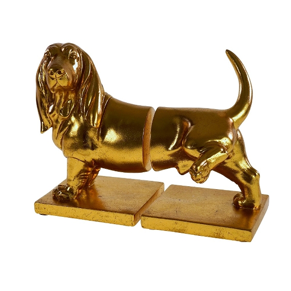 WNR - Bookends - Gold Dachshunds
