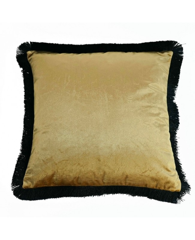WNR - Cushion - Colorful Style with Gold and Black Fringe