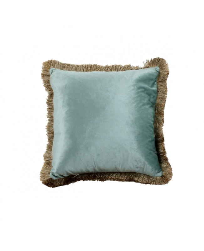 WNR - Cushion - Colorful Style with Mint Green Fringe