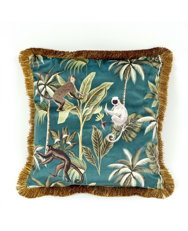 WNR - Cushion - Jungle Love Monkey With Fringe