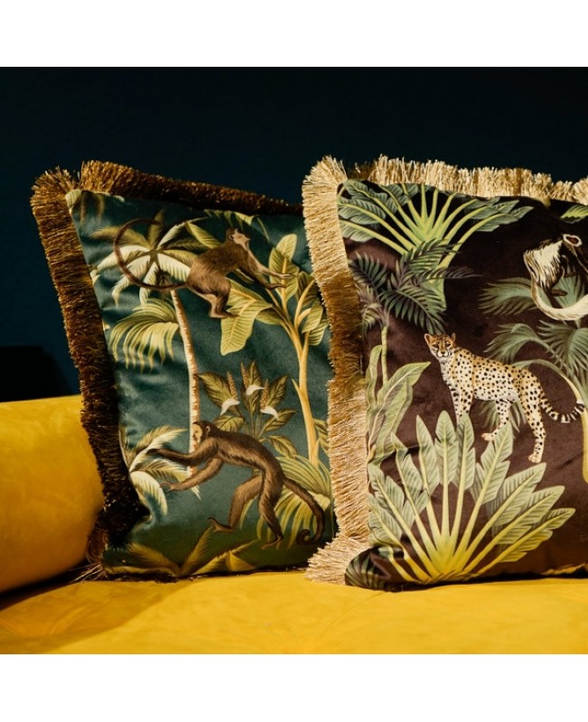 WNR - Cushion - Jungle Love Monkey With Fringe