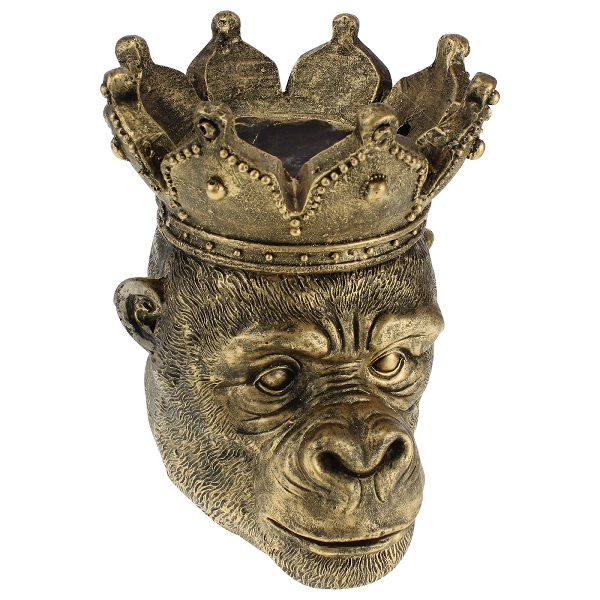 WNR - Ornaments - Gold Monkey Kong Head ...