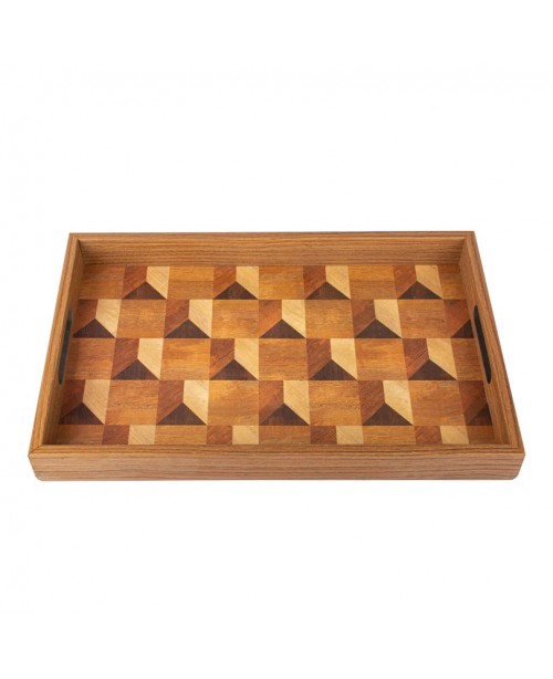 Manopoulos - Wooden Tray Wood Motif
