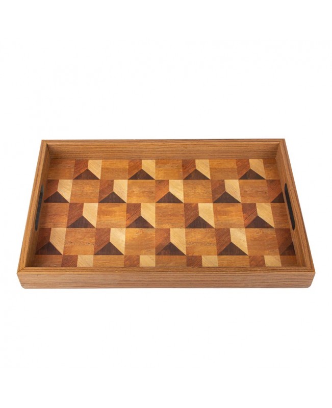 Manopoulos - Wooden Tray Wood Motif