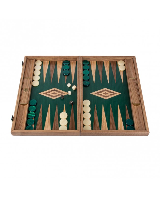 Manopoulos - Backgammon - Walnut/ Green Oak