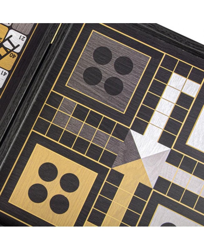 Manopoulos - Chess/ Backgammon/Ludo/snakes Walnut Wood