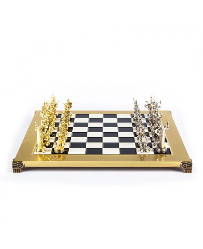 Manopoulos - Greek History Silver/gold Chess Black/White Bord