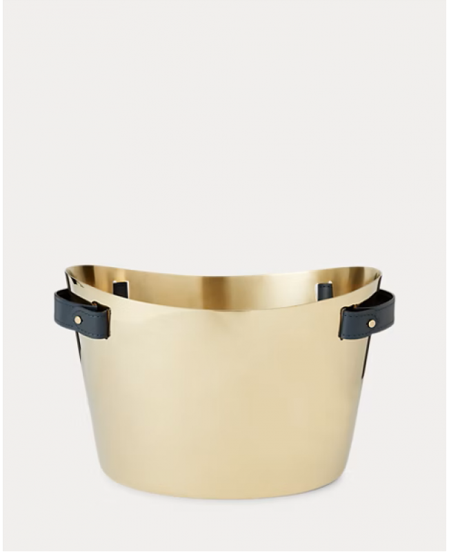 Ralph Lauren - Wyatt Gold & Navy Leather Double Champagne Cooler