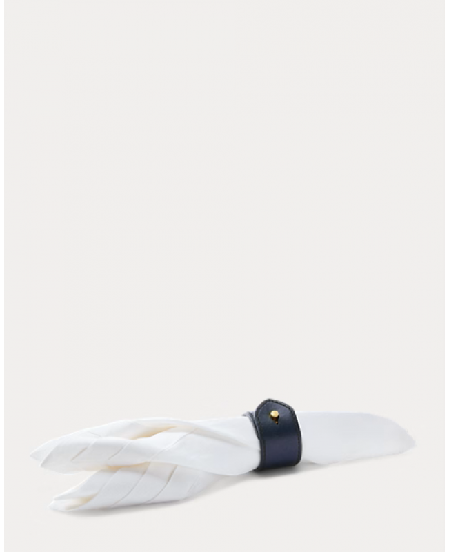 Ralph Lauren - Wyatt Navy Leather Napkin Rings (Set of 4)