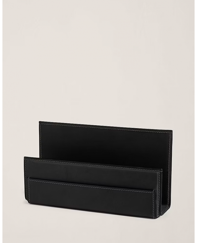 Ralph Lauren - Brennan Black Leather Letter Rack