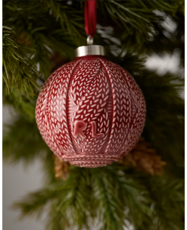 Ralph Lauren - Cable Knit Porcelain Ornaments Set of 3