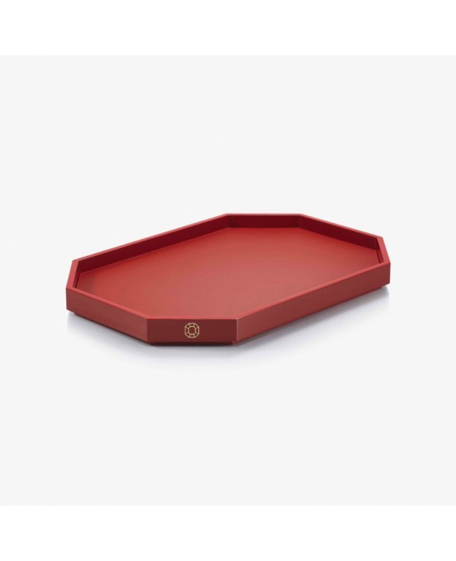 Baccarat - Octagone Lacquer Tray 460 - Red