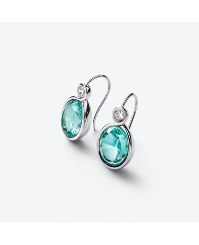 Baccarat Jewelry - Croise Earrings Wire Silver Turqiouse Crystal