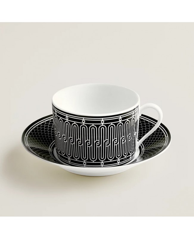 Hermes - H Deco Breakfast Tea Cup & Saucer S/2