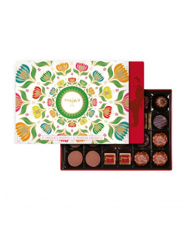 Maxim's de Paris Tin 22 Assorted Chocolates With Easter Sleeve - Red