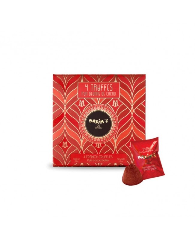 Maxim's de Paris Cardbox 4 French truffles, pure cocoa butter 34g