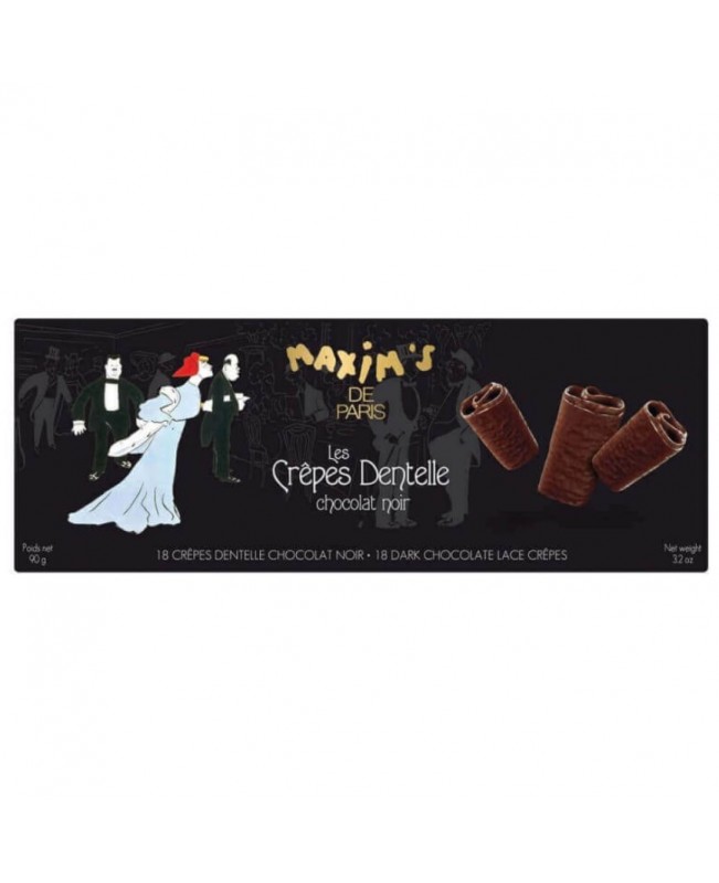 Maxim's de Paris Cardbox 18 Lace Crêpes Dark Chocolate 90g