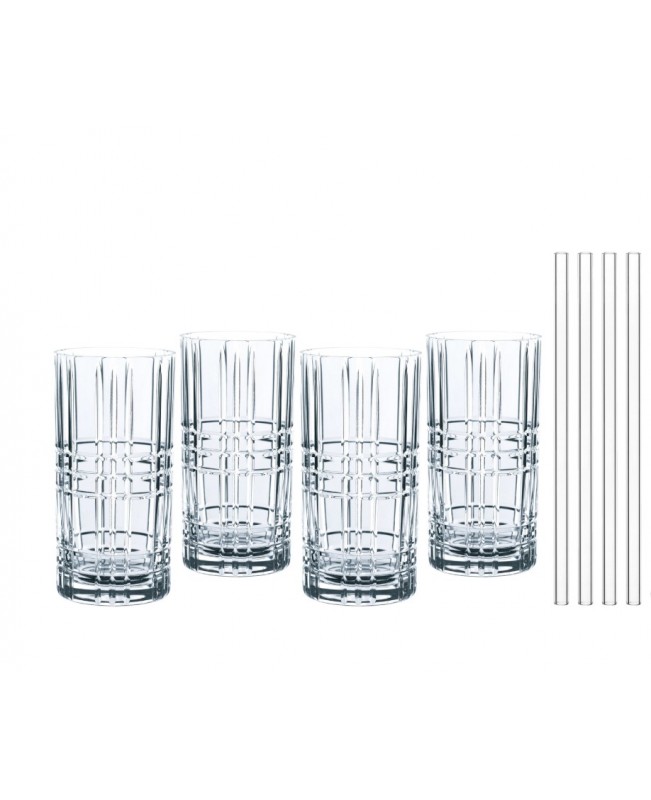 Nachtmann - G&T  S/4 Glasses and  Set/4 Straws 