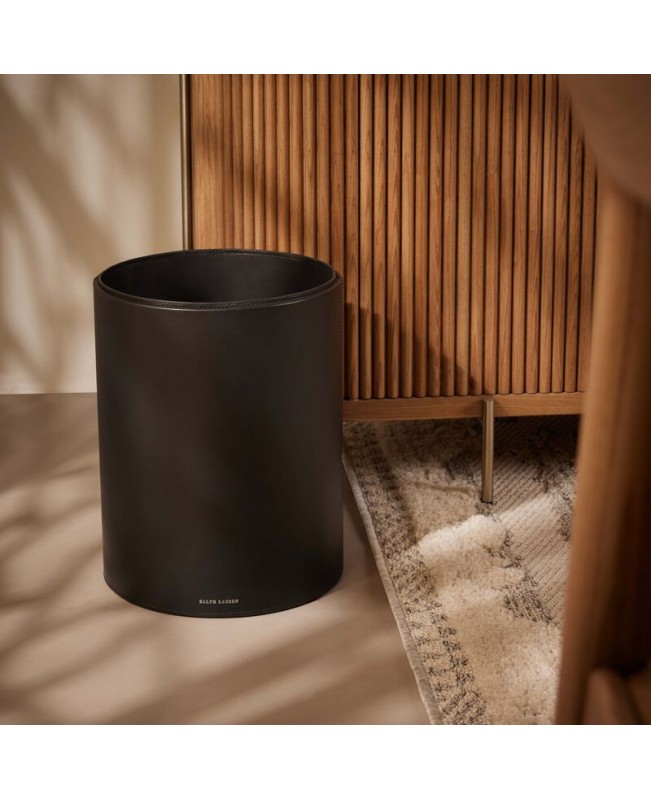Ralph Lauren - Brennan Black Leather Waste Bin
