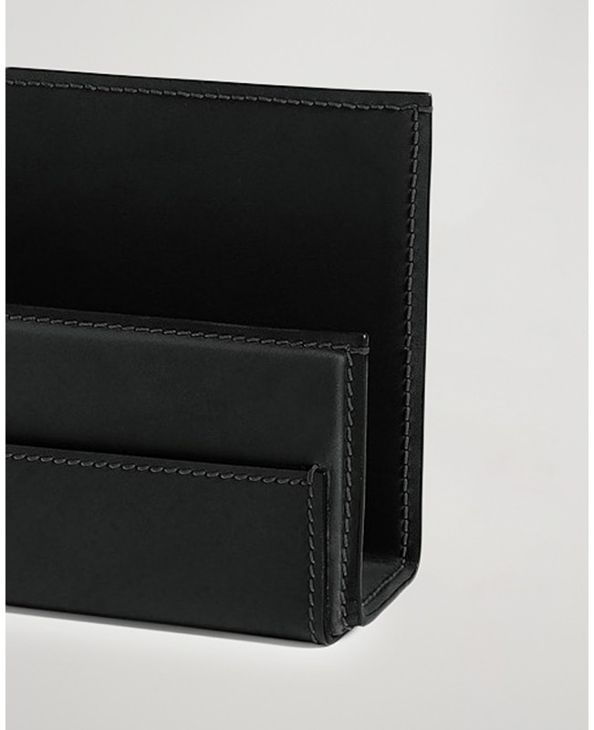Ralph Lauren - Brennan Black Leather Letter Rack