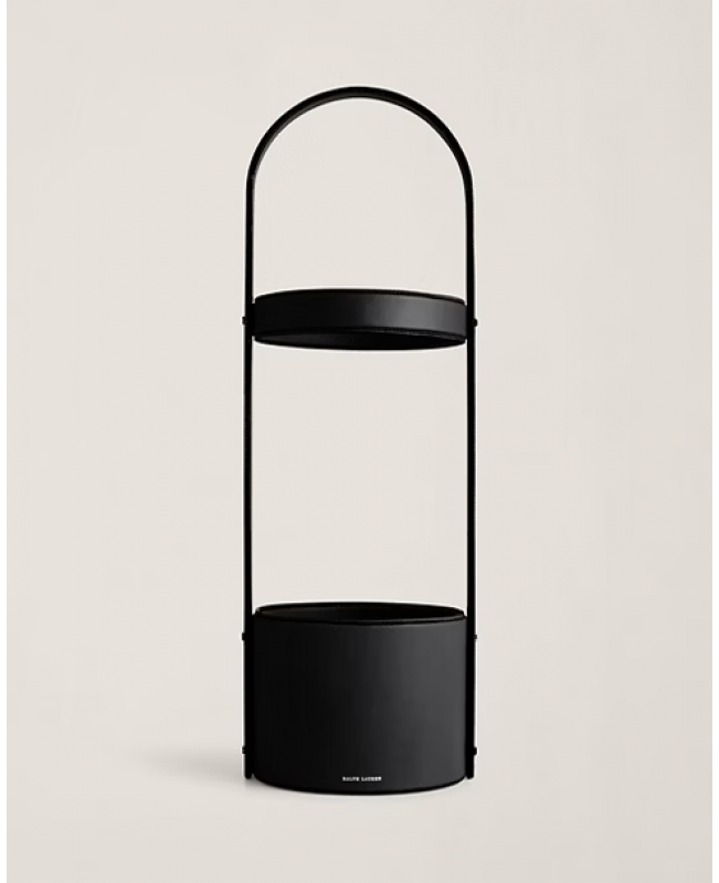 Ralph Lauren - Brennan Black Leather Umbrella Stand