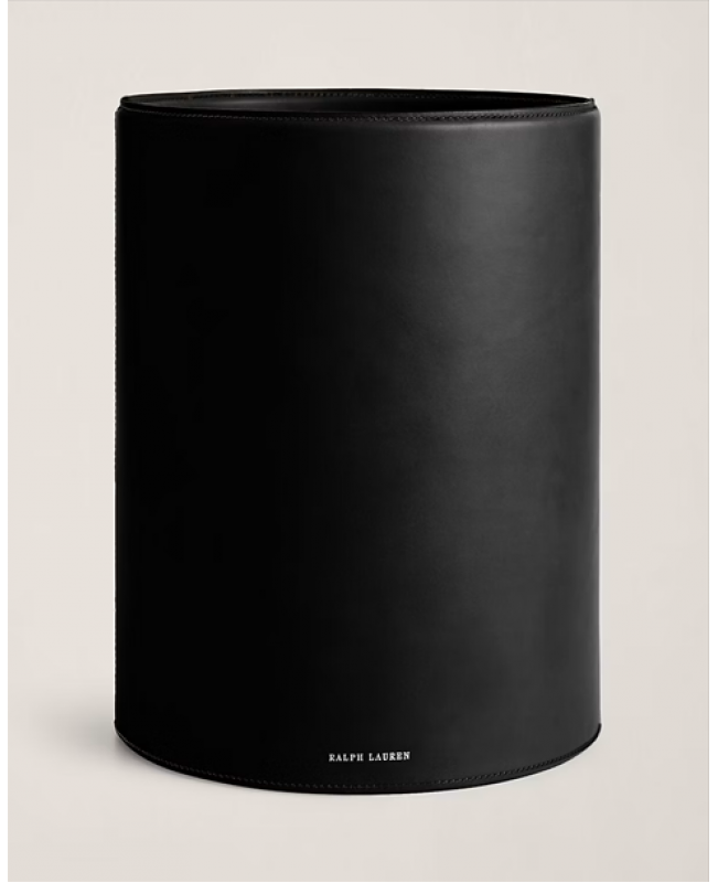 Ralph Lauren - Brennan Black Leather Waste Bin