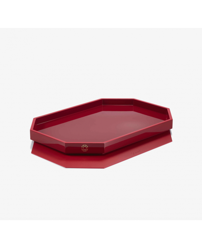 Baccarat - Octagone Lacquer Tray 460 - Red
