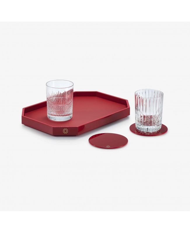 Baccarat - Octagone Lacquer Tray 460 - Red