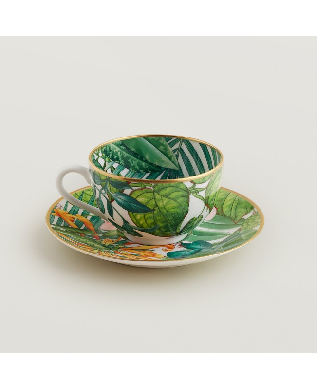 Hermes - Passifolia Tea Cup & Saucer S/2