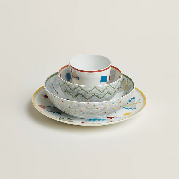 Hermes - Animaux Nattes set of 4 pieces