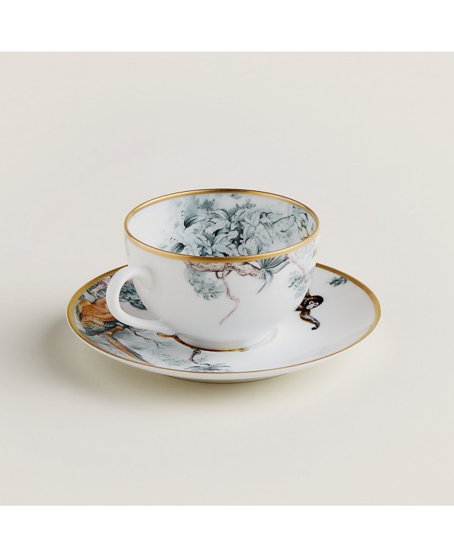 Hermes - Carnets d'Equateur Tea Cup & Saucer S/2