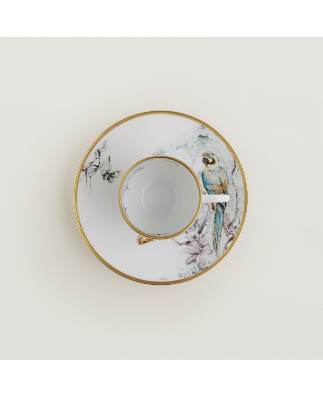 Hermes - Carnets d'Equateur Coffee Cup & Saucer S/2