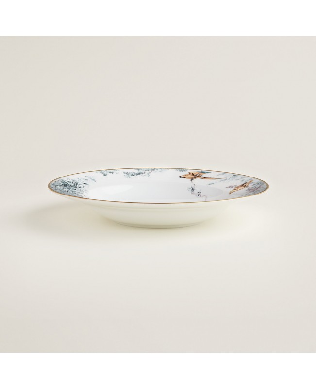 Hermes - Carnets d'Equateur Rimmed Soup Plate S/2