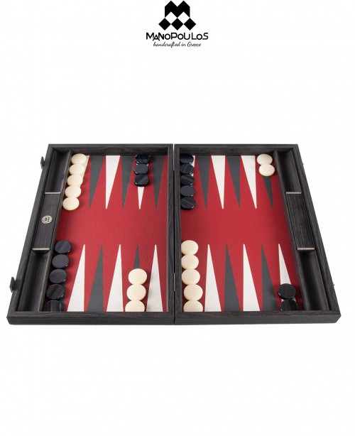 Leatherette Backgammon Burgundy Red - Ma...